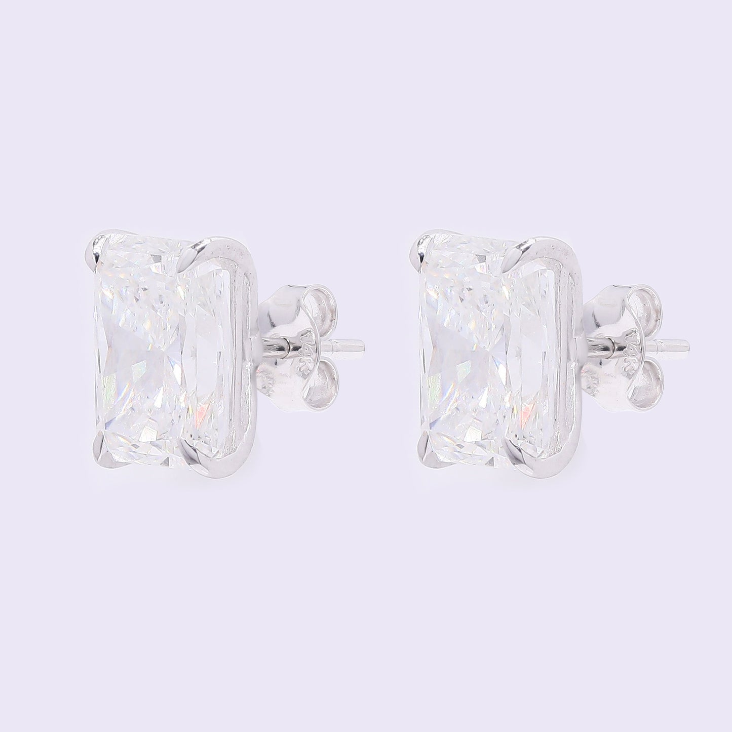 3.74 Carats Lab Grown Diamond 14K Gold Earrings