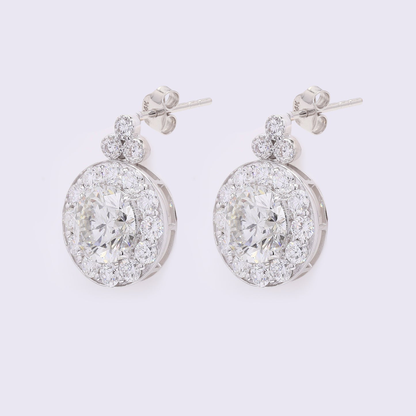 4.55 Carats Lab Grown Diamond 14K Gold Earrings