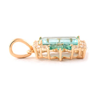 1.39 Ct Rectangle Step Cut, Marquise Mixed Cut Natural Emerald 14K Gold Pendant