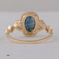 1.84 Ct Oval Sapphire 9K Gold Ring