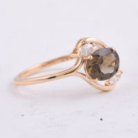 1.03 Ct Oval Natural Tourmaline 14K Gold Ring