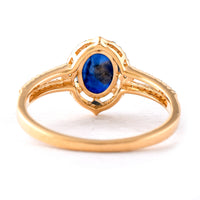 1.44 Ct Oval Mixed Cut Natural Sapphire 14K Gold Ring