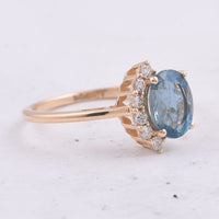 1.47 Ct Oval Natural Aquamarine 14K Gold Ring