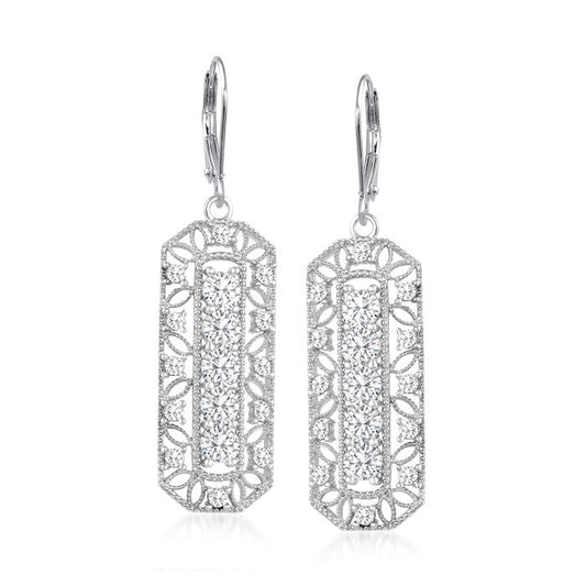 3.02 ct. Moissanite Round Sterling Silver Women Earrings