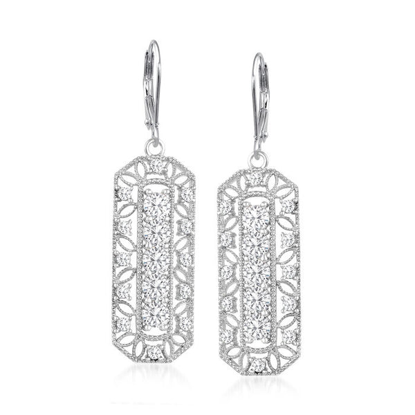 3.02 ct. Moissanite Round Sterling Silver Women Earrings