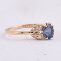 1.29 Ct Oval Natural Sapphire 14K Gold Ring