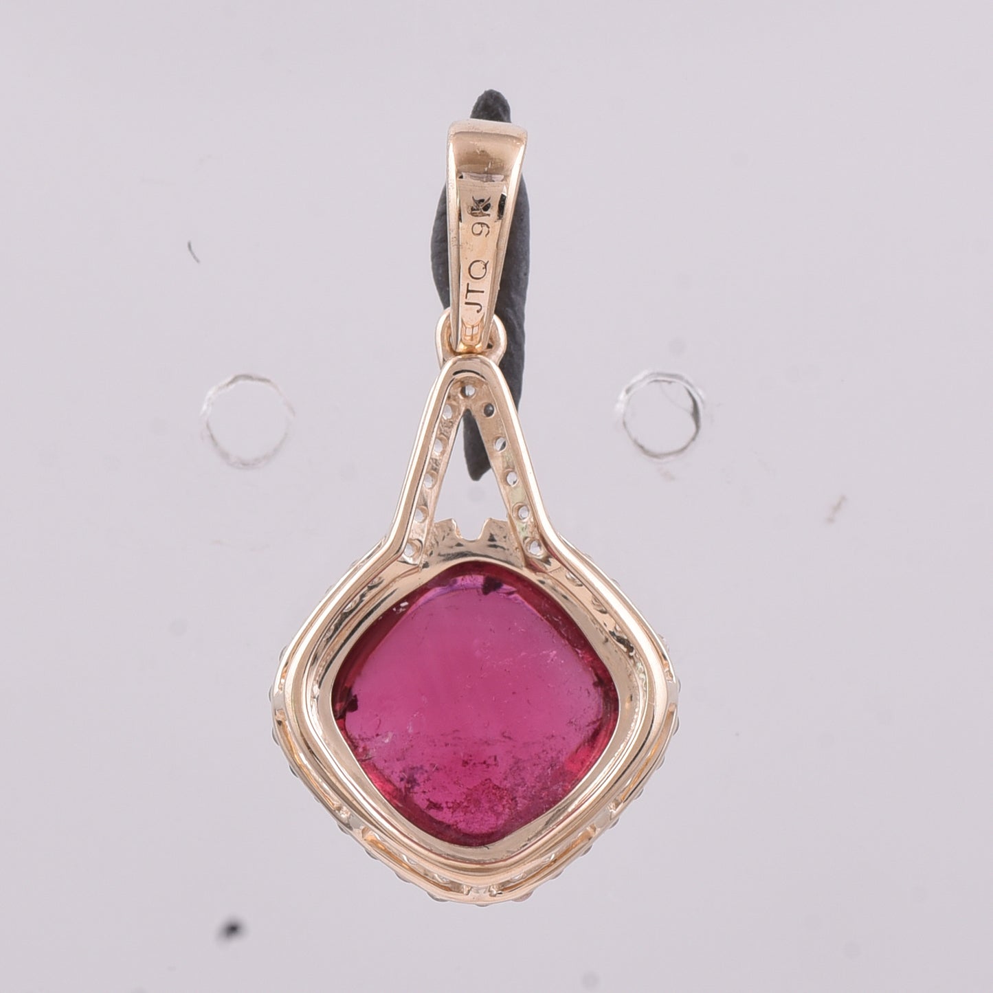 2.38 Ct Cushion Tourmaline 9K Gold Pendant
