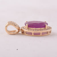2.95 Ct Oval Ruby 9K Gold Pendant