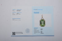 5.20 Ct Octagon Step Cut Natural Peridot 14K Gold Pendant