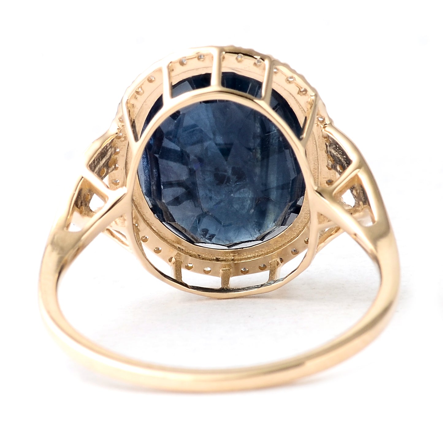 7.48 Ct Oval Mixed Cut Natural Corundum Sapphire 14K Gold Ring