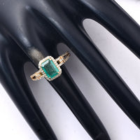 1.82 Ct Octagon Step Cut Natural Emerald 14K Gold Ring