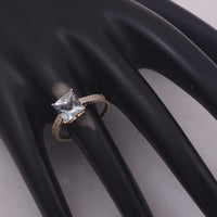 1.92 Ct Square Mixed Cut Natural Aquamarine 14K Gold Ring