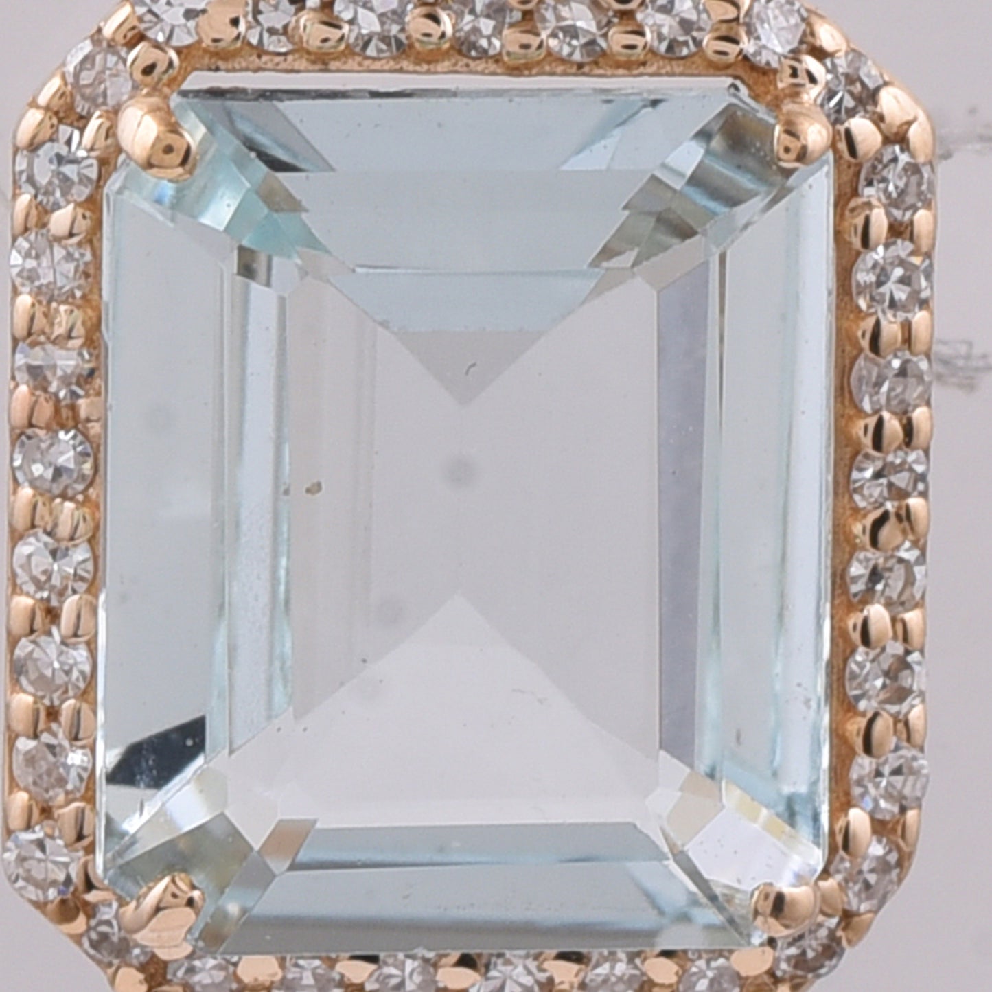 1.95 Ct Octagon Step Cut Natural Aquamarine 14K Gold Pendant