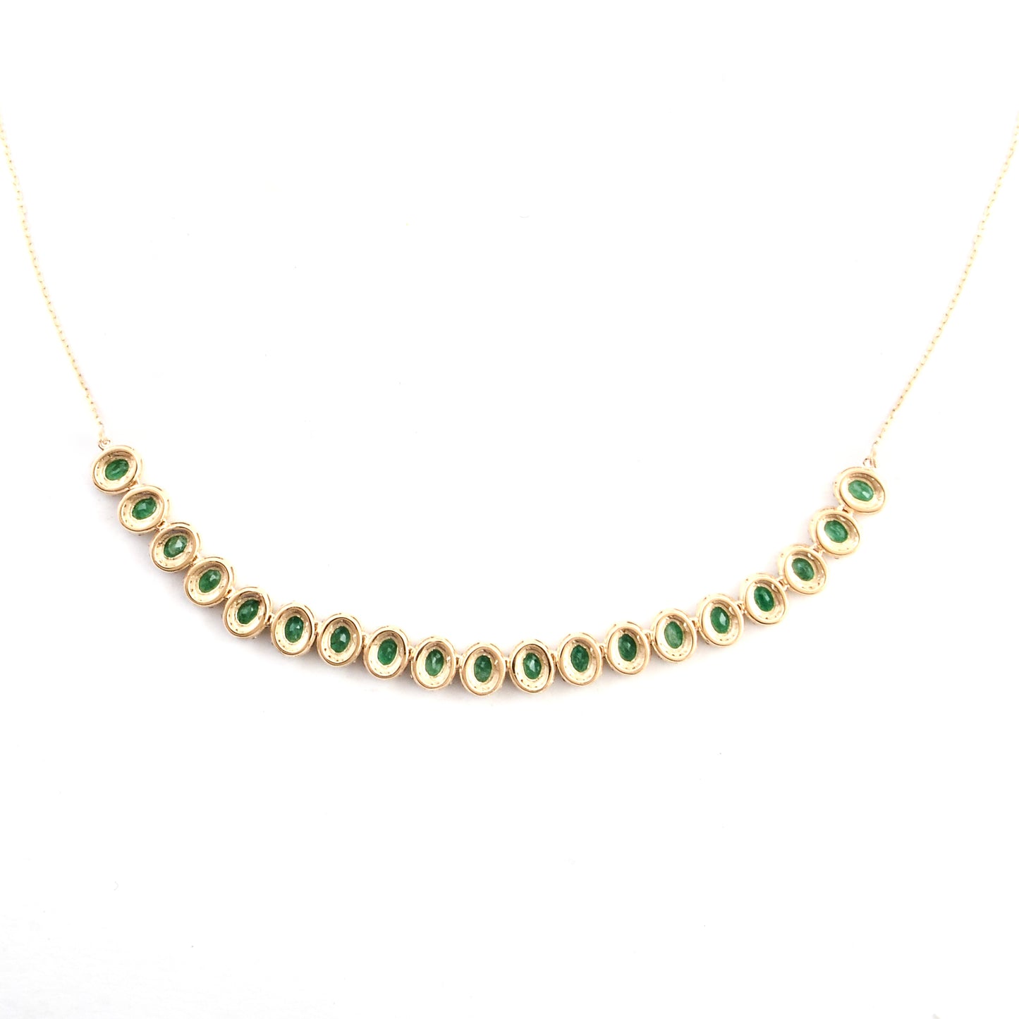 4.16 Ct Oval Emerald 14K Gold Necklace