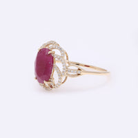 2.99 Ct Oval Ruby 14K Gold Ring