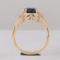 4.10 Ct Oval Blue Sapphire 9K Gold Ring