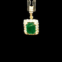 1.14 Ct Octagon Emerald 14K Gold Pendant