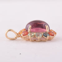 5.62 Ct Oval Tourmaline 9K Gold Pendant