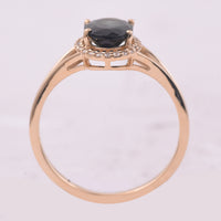 1.39 Ct Oval Mixed Cut Natural Green Tourmaline 14K Gold Ring