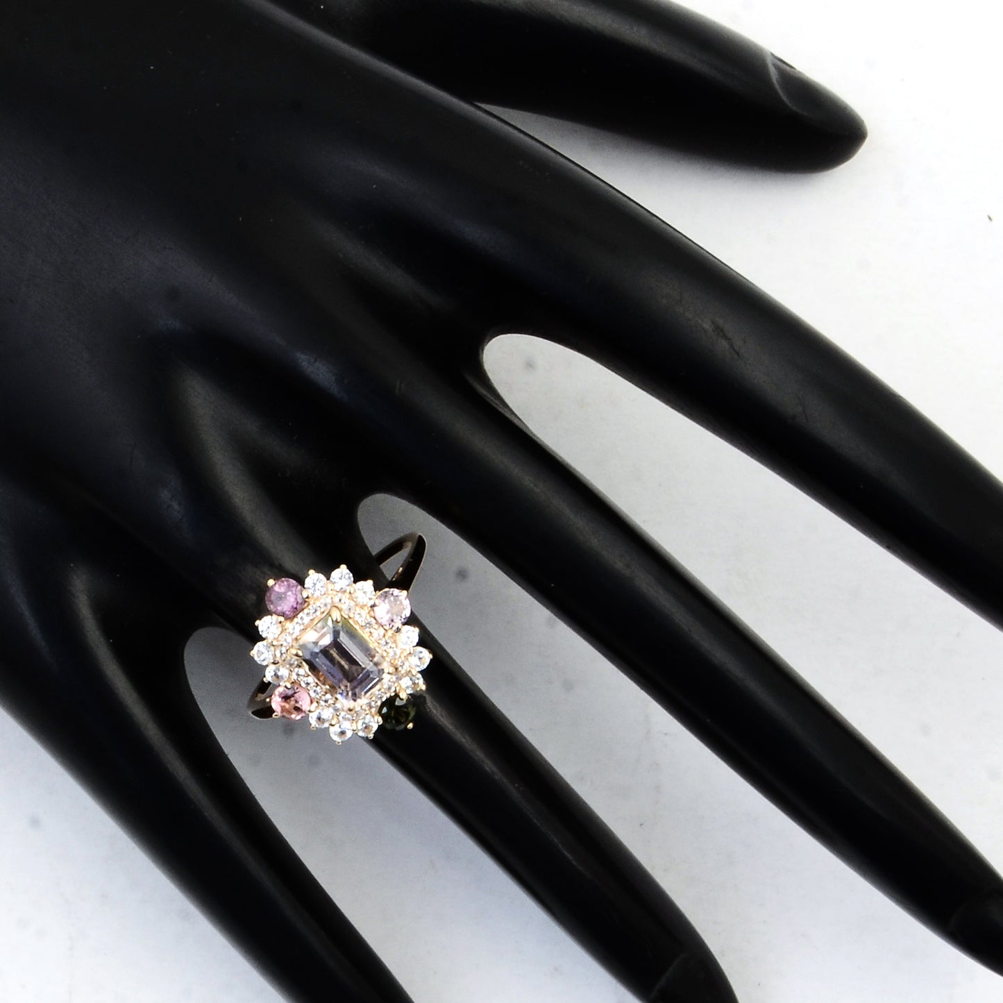 1.52 Ct Octagon Multi Tourmaline 14K Gold Ring