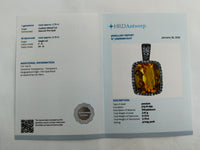 2.90 Ct Cushion Mixed Cut Natural Fire Opal 950 Platinum Pendant