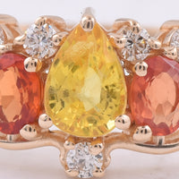 1.53 Ct Pear, Oval Natural Multi Coloured Sapphire 14K Gold Ring