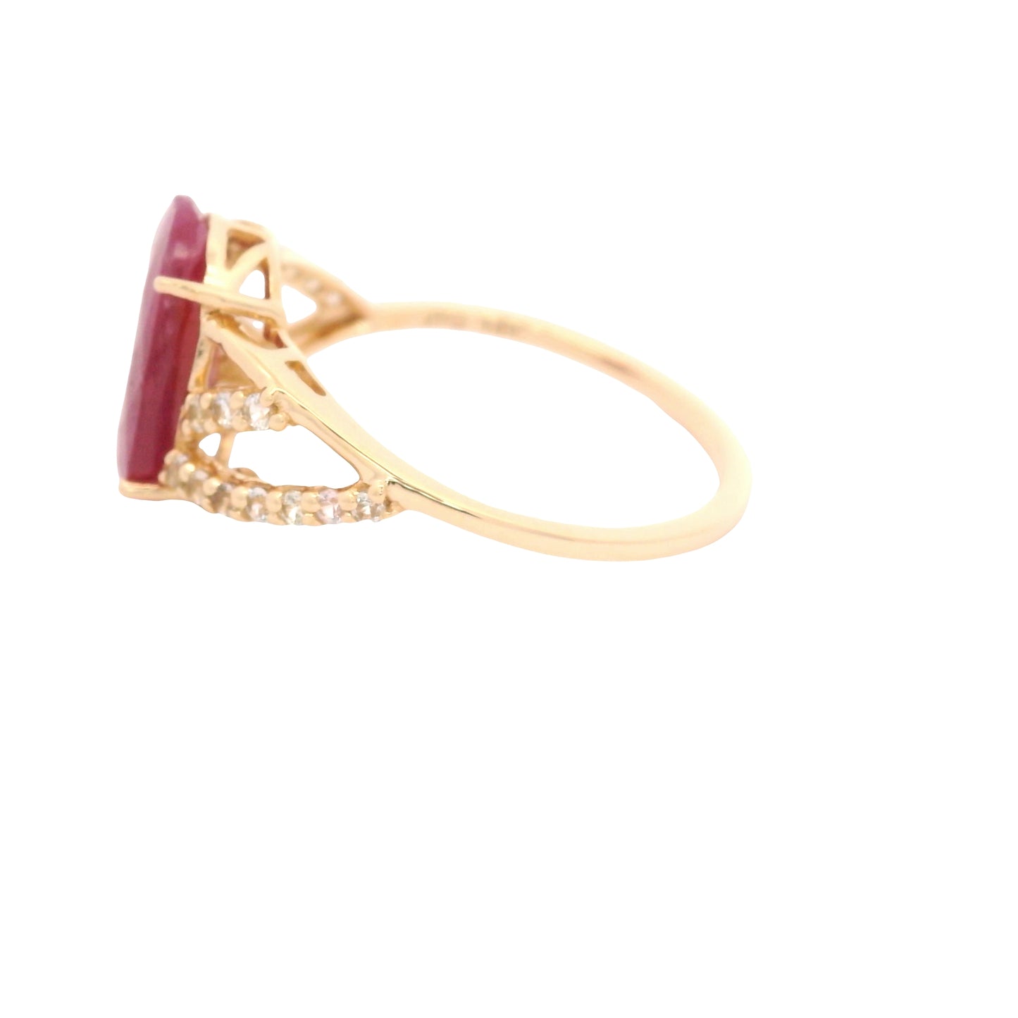 2.89 Ct Oval Ruby 14K Gold Ring