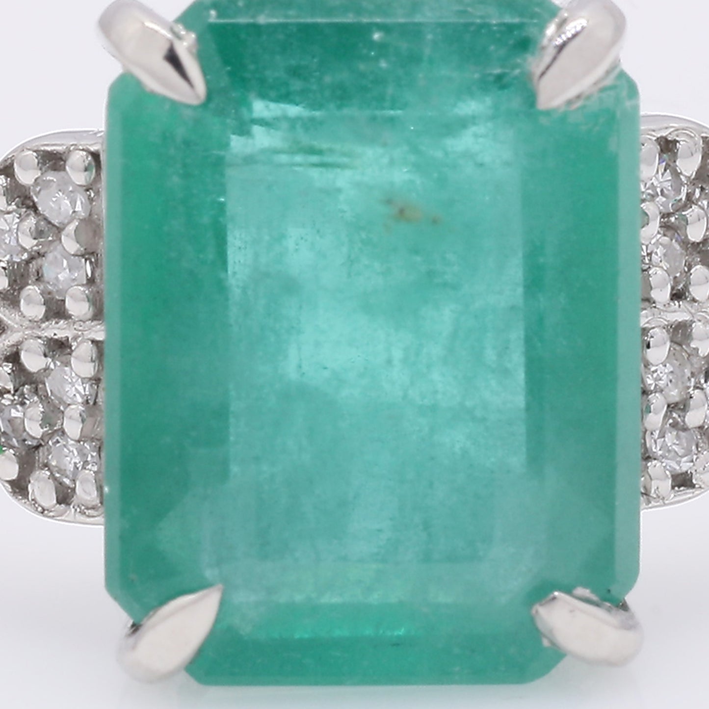 3.11 Ct Octagon Step Cut Natural Emerald 950 Platinum Ring