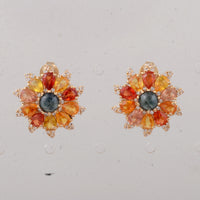 5.37 Ct Round Sapphire 14K Gold Earrings