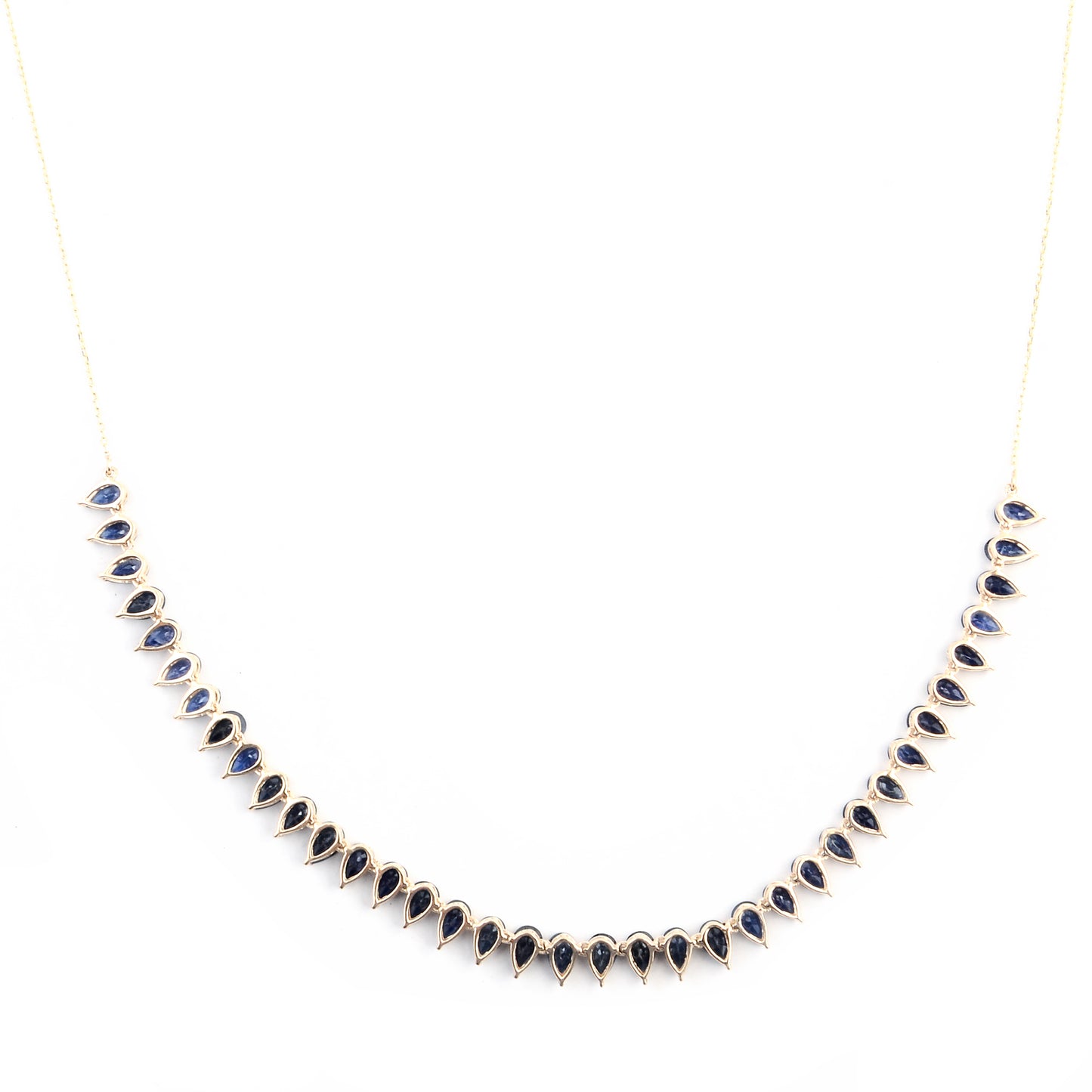 8.72 Ct Pear Sapphire 14K Gold Necklace