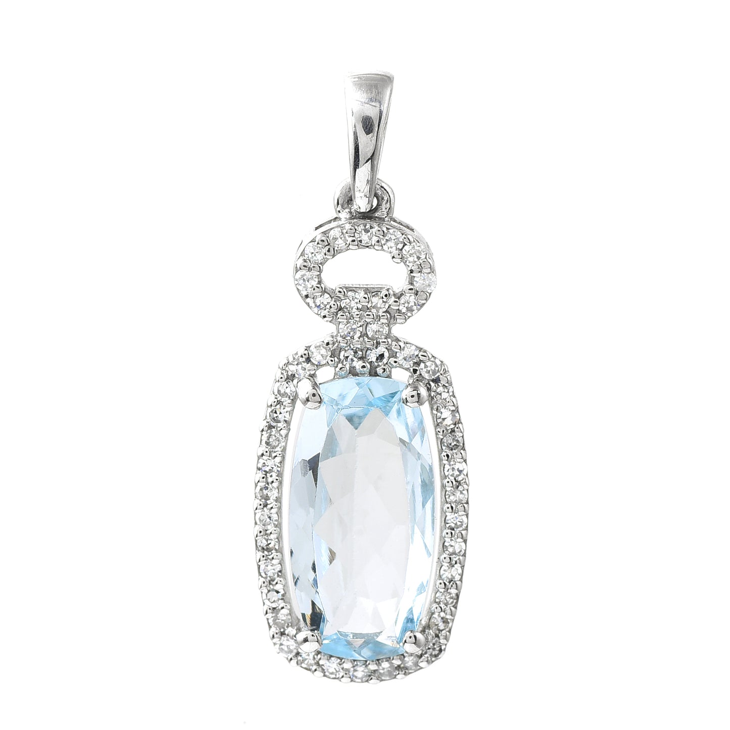 1.41 Ct Cushion Aquamarine 950 Platinum Pendant