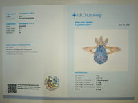 1.71 Ct Pear Natural Aquamarine 14K Gold Ring