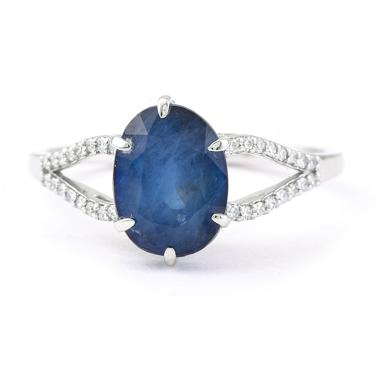 3.23 Ct Oval Mixed Cut Natural Sapphire 950 Platinum Ring