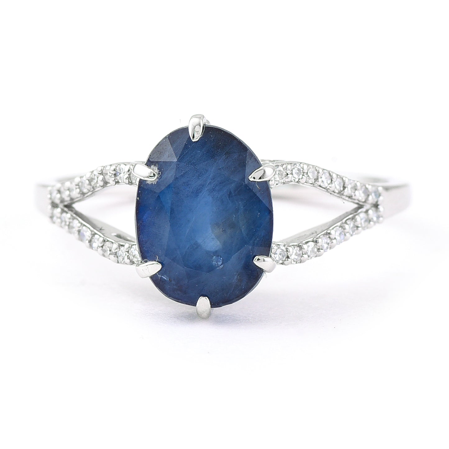 3.23 Ct Oval Mixed Cut Natural Sapphire 950 Platinum Ring