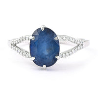 3.23 Ct Oval Mixed Cut Natural Sapphire 950 Platinum Ring