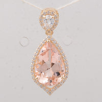 3.31 Ct Pear Morganite 9K Gold Pendant
