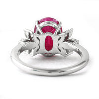4.99 Ct Oval Ruby 950 Platinum Ring