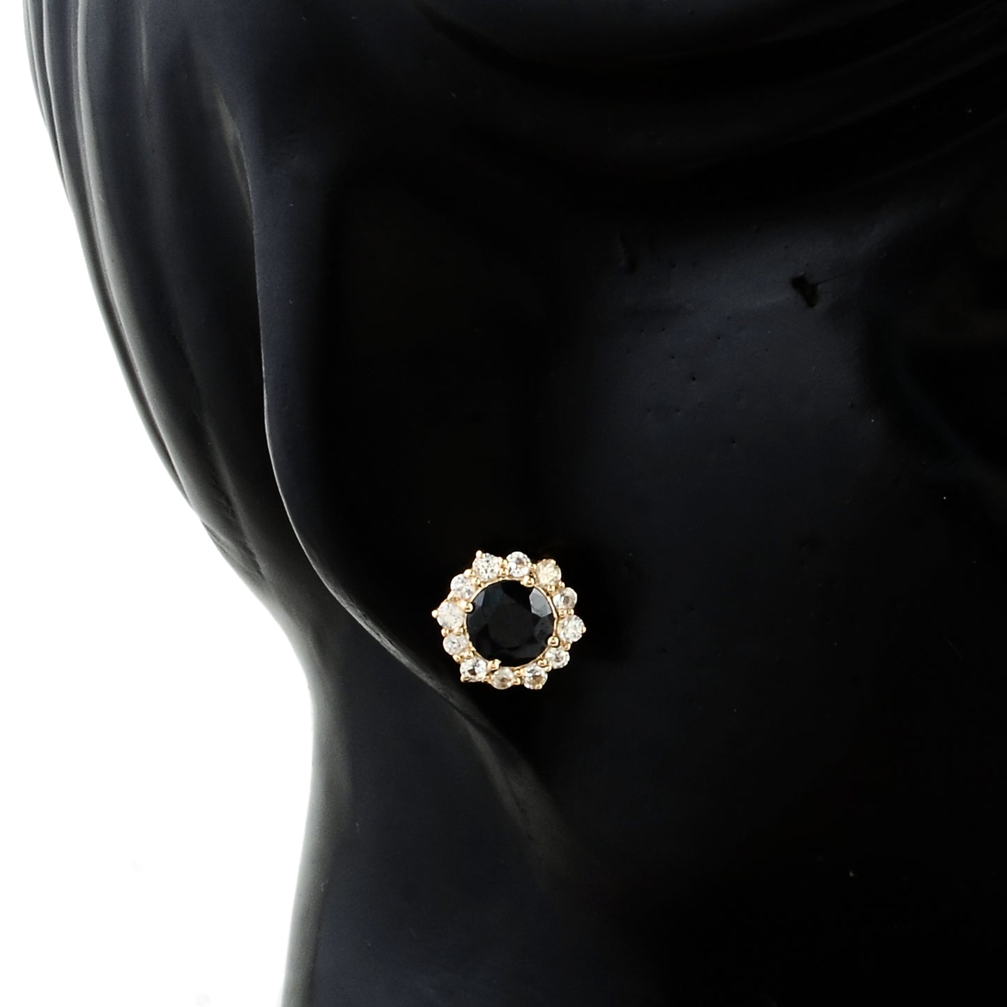 2.32 Ct Round Sapphire 14K Gold Earrings