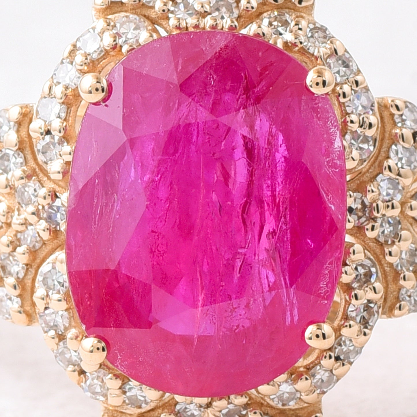 3.15 Ct Oval Mixed Cut Natural Ruby 14K Gold Ring