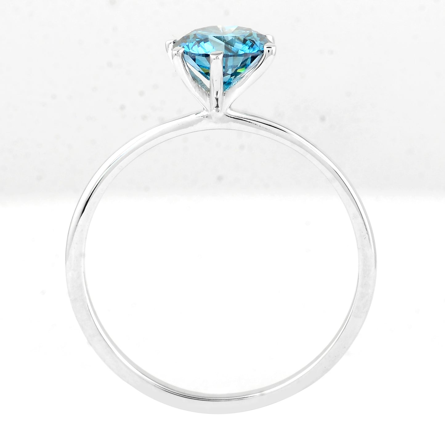 1.10 Carats Blue Lab Grown Diamond 14K Gold Ring
