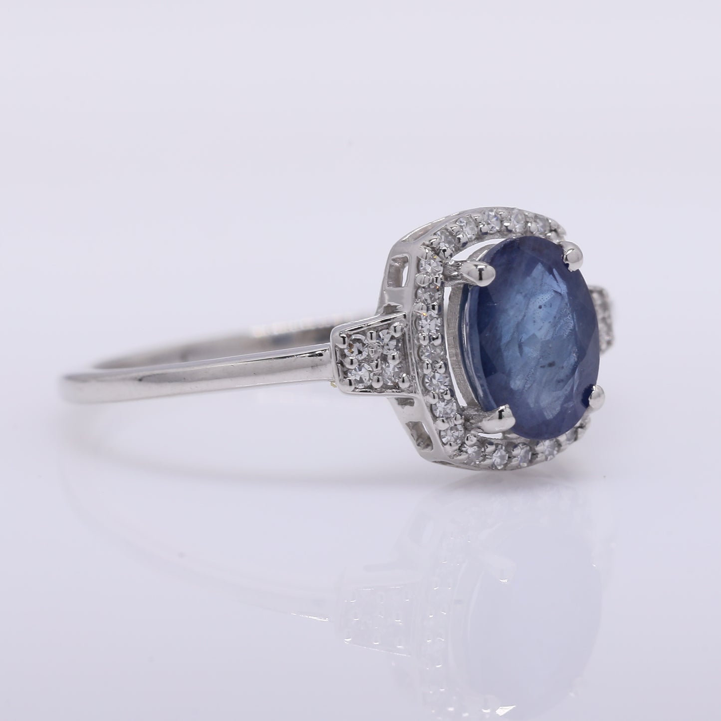 1.38 Ct Oval Mixed Cut Natural Sapphire 950 Platinum Ring