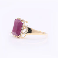 4.63 Ct Octagon Step Cut Natural Ruby 14K Gold Ring