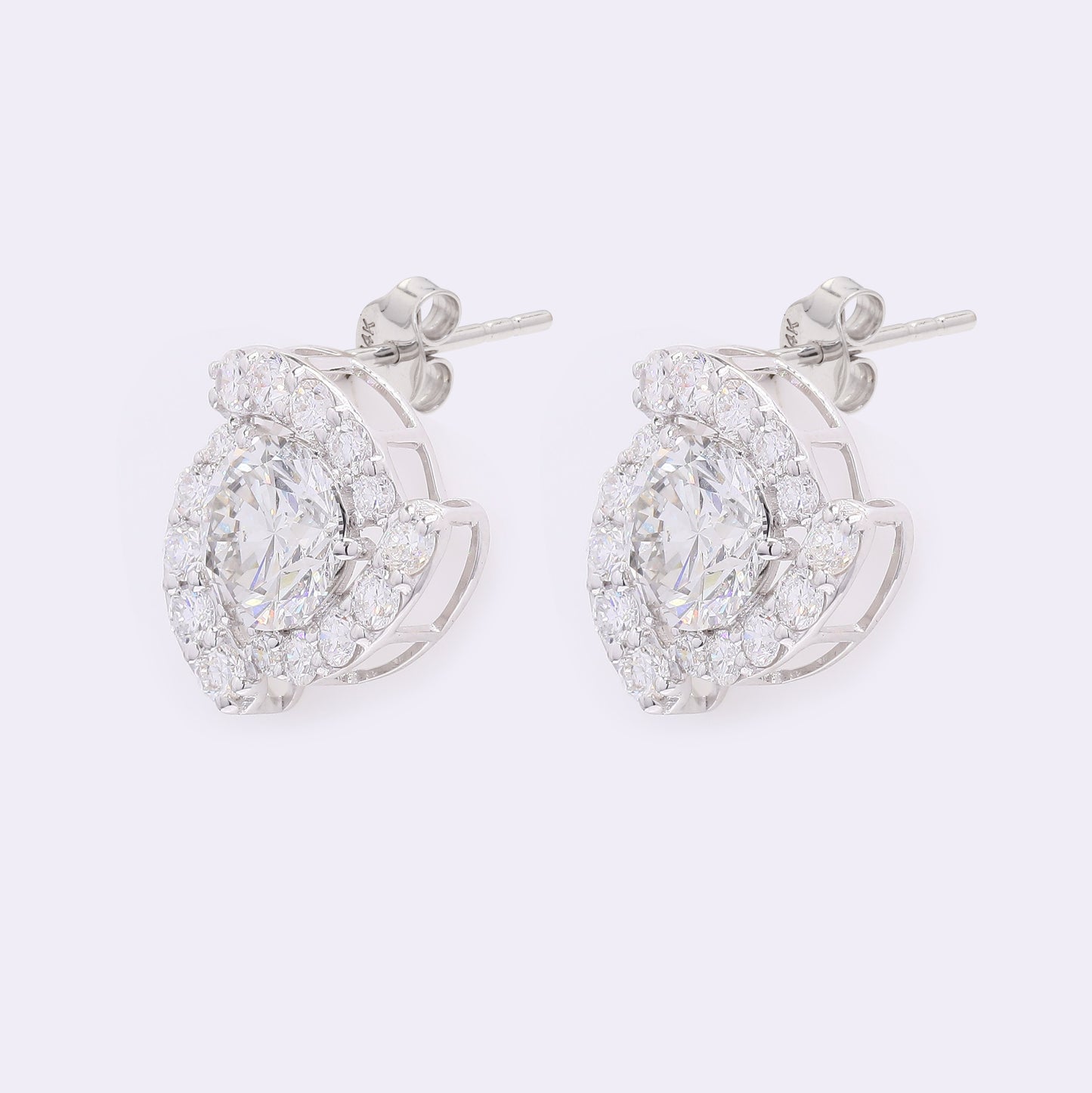 4.22 Carats Lab Grown Diamond 14K Gold Earrings
