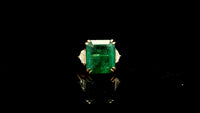 15.40 Ct Emerald Cut Natural Beryl Emerald 18K Gold Ring