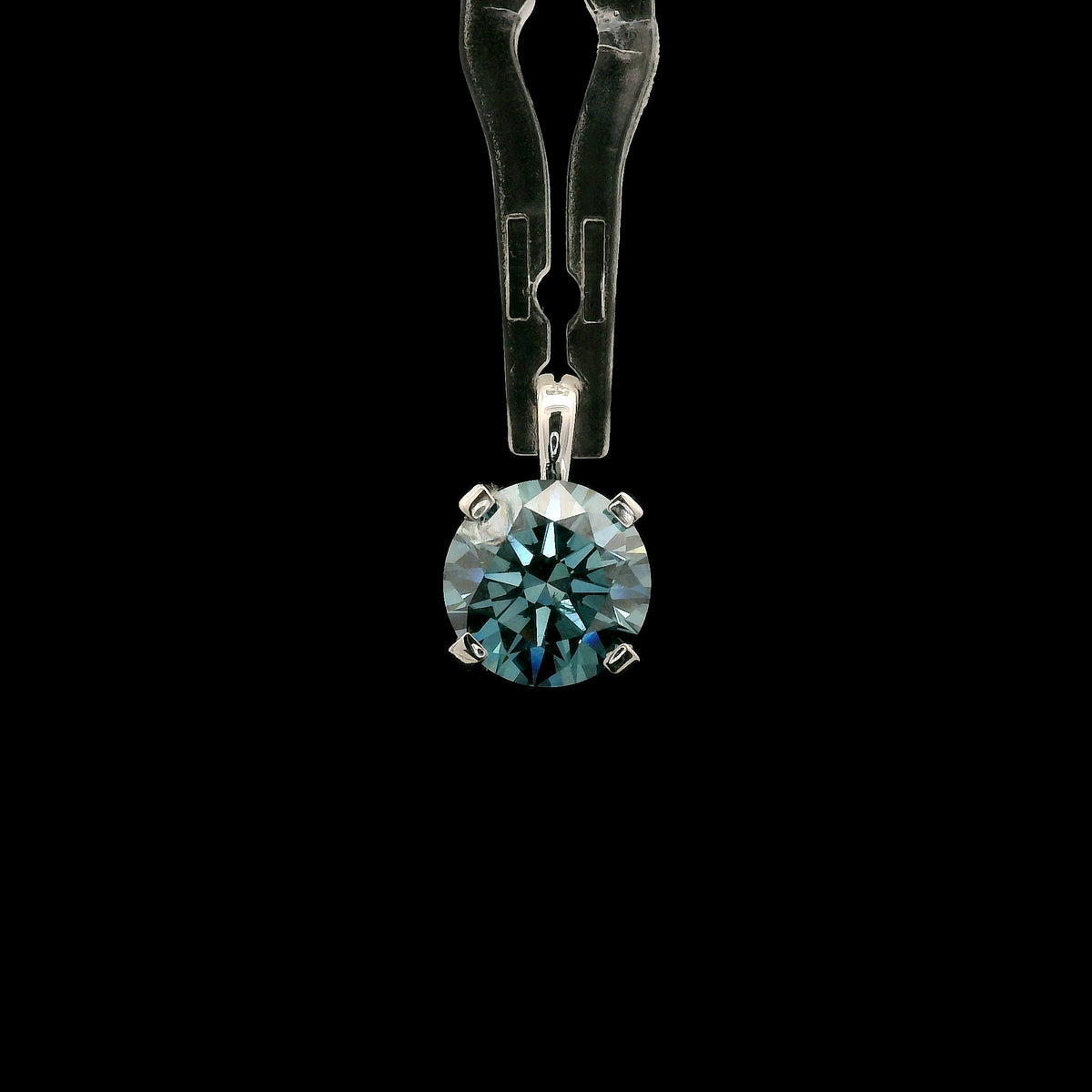 1.60 Carats Blue Lab Grown Diamond 14K Gold Pendant
