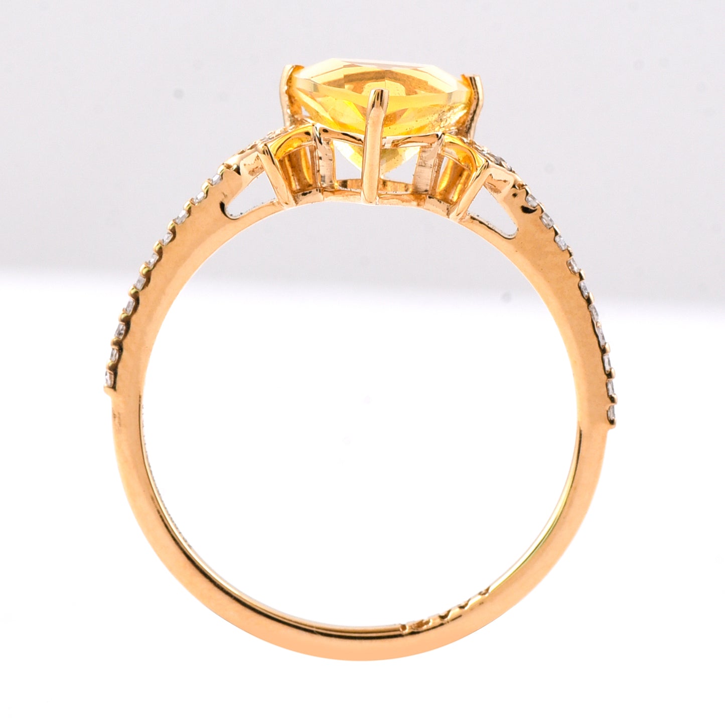 0.81 Ct Triangle Mixed Cut Natural Fire Opal 14K Gold Ring