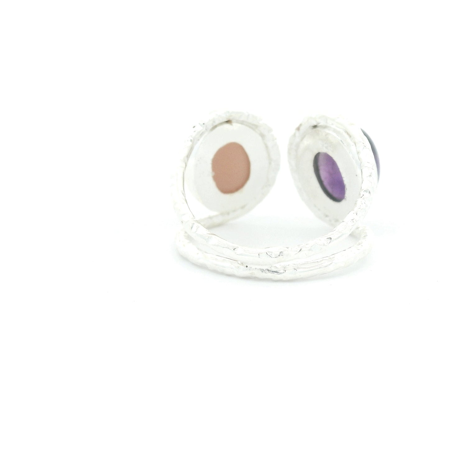 13.30 Ct Amethyst, Moonstone 925 Sterling Silver Ring