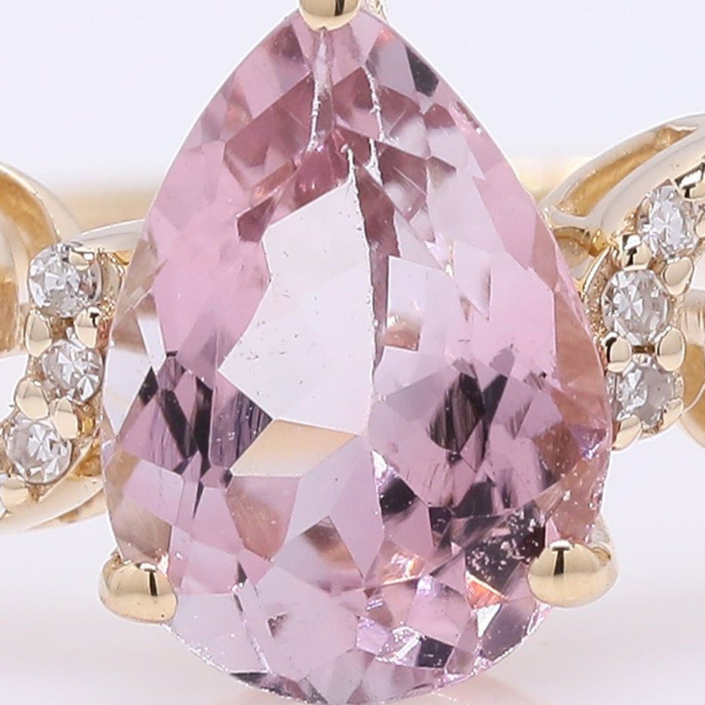 1.16 Ct Pear Mixed Cut Natural Pink Tourmaline 14K Gold Ring