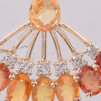 1.97 Ct Pear, Oval Natural Multi Coloured Sapphire 14K Gold Pendant