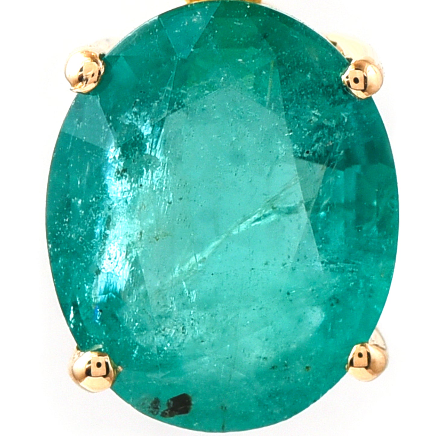 2.68 Ct Oval Emerald 14K Gold Pendant